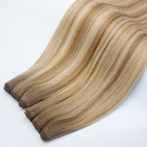 Chất Lượng Cao Tay Gắn Sợi Ngang Phần Mở Rộng Tóc Người Dày End Nga Phần Mở Rộng Tóc Con Người Tay Gắn Sợi Ngang Tóc - Product Image 1