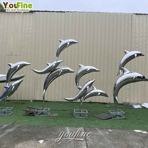 YOUFINE, tamaño personalizado, parques marinos, tamaño real, jardín al aire libre, espejo <span class=keywords><strong>de</strong></span> Metal, estatua <span class=keywords><strong>de</strong></span> escultura <span class=keywords><strong>de</strong></span> delfín <span class=keywords><strong>de</strong></span> acero inoxidable - Product Image 5