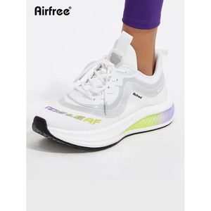 Chaussures de course sur route pour femmes FOXA, empeigne en mesh blanc, semelle extérieure en caoutchouc, semelle intermédiaire en EVA, légères et respirantes pour l'été - Product Image 2