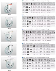 Roulettes en caoutchouc durables de qualité supérieure, nouvelle arrivée, roulettes industrielles avec roulement à billes, frein pivotant - Product Image 6