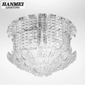<span class=keywords><strong>Lustre</strong></span> en verre d'art de feuille de <span class=keywords><strong>palmier</strong></span> minimaliste de style français avec LED blanche chaude à hauteur réglable pour le salon, la salle à manger et l'hôtel - Product Image 5