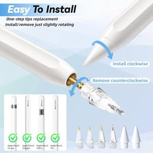 Embouts de remplacement <span class=keywords><strong>en</strong></span> plastique pour <span class=keywords><strong>Apple</strong></span> <span class=keywords><strong>Pencil</strong></span> 1ère/2ème génération/Pro/iPad Pro USB-C avec technologie Active Sensing et rejet de la paume - Product Image 5