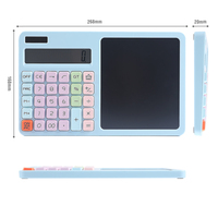 Calculatrice de bureau multifonctionnelle 2 en 1 avec bloc-notes, alimentation par piles et énergie solaire, rose, cadeau de bureau