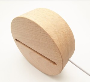 Acrylic 3D LED Night <strong>Light</strong> Stand Solid Wood Round Base Led <strong>Table</strong> Lamp Bedside Led Night Decorative <strong>Light</strong> - Product Image 5