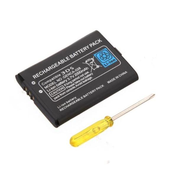 2000mAh 3.7V Battery Pack for Nintend 3DS Rechargeable Lithium-ion Battery Pack Replacement Battery With Tools