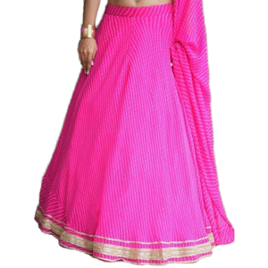 Hermosa Rosa Lahariya Imprimir Georgette Sangeet Wear Lehenga Choli para el desgaste del novio - Product Image 1