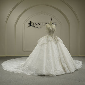ชุดแต่งงานหรูหรา Gt26019 แบบเปิดไหล่ทรงบอลกาวน์ ประดับคริสตัล ลูกปัด ปักลาย 3 มิติ ด้วยผ้าลูกไม้หรูหรา ระยิบระยับ แบรนด์ Jancember - Product Image 2