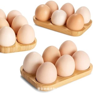 Wooden Egg <b>Tray</b> Solid Wood 6 Holes For Refrigerator Kitchen Countertop <b>Storage</b> - Product Image 5