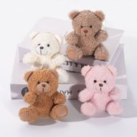 Mignon mini peluche ours en peluche dessin animé lapin lapin porte-clés doux jouets en peluche pendentif porte-clés pour sac à dos décor vacances coffret cadeau
