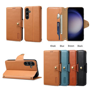 Portatarjetas Funda para teléfono móvil para Samsung <span class=keywords><strong>Galaxy</strong></span> S24 Funda de cuero con tapa de lujo para negocios Negro Azul Naranja Marrón - Product Image 6