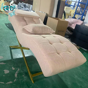 Table de massage moderne incurvée avec matelas en mousse, fauteuil inclinable Tophatter, chaise longue pour extensions de cils, table de massage - Product Image 4