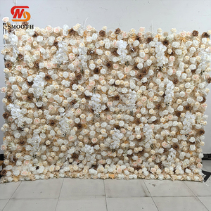 Decoración de Pared de Flores de Champán con Hojas Artificiales de Diseño 5D y Revestimiento de Tela para Bodas y Fiestas - Product Image 5