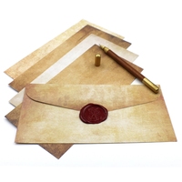 A4 personnalisé vintage texturé papier ligné lettre texturé motif vieilli enveloppe ensemble