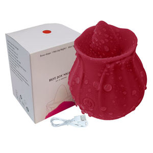 Vibratore Femminile in Silicone a Forma di Rosa con Stimolatore Clitorideo e per Capezzoli, Giocattolo Sessuale per Adulti, Masturbatore Femminile all'Ingrosso - Product Image 3