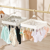 DS4654 Kunststoff Tropf Kleiderbügel Trocken gestell für Schuhe Socken BH Dessous Faltbare Wäsche klammern Drehbarer Wäsche trockner