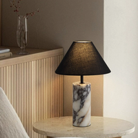 Lampada da Tavolo LED in Pietra di Lusso, Stile Italiano, per Camera da Letto, Comodino, Soggiorno, Studio, Hotel, Uffici