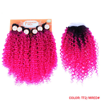 Noble Romance Mèches Tissées Pour Femmes Fibre Résistante à la Chaleur 16-20 Pouces Boucles Crépues Afro Synthétiques Extension de Cheveux Bouclés Crépus