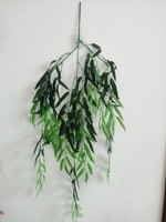 Décoration de paysage du Nouvel An en plastique, feuilles vertes, branches de plantes suspendues, saule artificiel d'extérieur, écologique