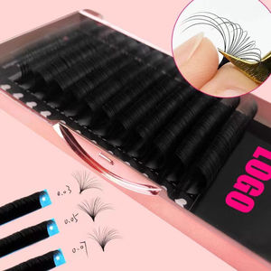 Extensions de cils synthétiques en plateau 0.03 D, noir mat foncé, sans cruauté animale, pour volume, marque privée, vente en gros - Product Image 1