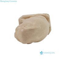 Sculpture de lapin Art Déco en céramique faite à la main, petite taille, beige ou bleue, RZLN25-A-B