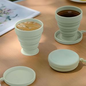 Gobelet en silicone sans BPA de 200 ml, logo personnalisé, tasse à café pliable portable, tasse à eau pliable de dessin animé, pour le sport, les voyages en plein air - Product Image 1