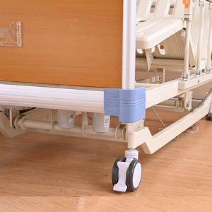 Cama de Hospital Fu Sen con Respaldo Manual y Elevación de Piernas, con Barandas, Acabado en Madera Azul, Cama para Cuidado del Paciente - Product Image 3