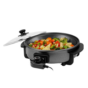 Sartén Eléctrica Antiadherente Redonda de 4.1-6L con Control Mecánico para Pizza, Vapor, Fritura y Salteado - Product Image 2