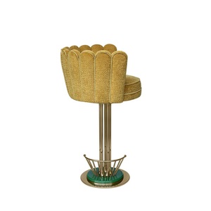 Taburete de Bar de terciopelo giratorio de alta gama de lujo MR, silla de cocina de Metal dorado, silla de Bar elegante para el hogar, Hotel, muebles de sala de estar - Product Image 4