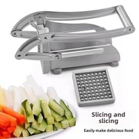 Multifunctionele duurzame handmatige roestvrijstalen snijder voor frieten, vlees, aardappelchips, komkommer en fruit.