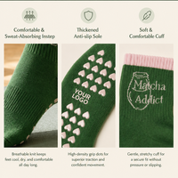 Chaussettes antidérapantes personnalisées avec logo pour yoga et pilates, faible MOQ, livraison rapide, chaussettes douces et confortables au design personnalisé