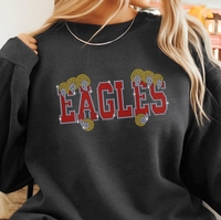 Transferts thermocollants personnalisés en strass avec logo de l'équipe Eagle Sport, pleins d'amour et de style, prêts à l'emploi (OEM/ODM)