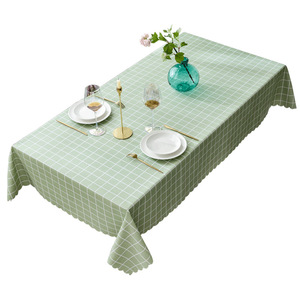 Nappe en PVC à carreaux de couleur unie, rectangulaire, pour usage domestique, résistante à l'huile, résistante à la chaleur, lavable en machine - Product Image 1