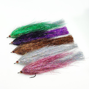Flashabou Pike Streamer, Streamer pour poissons de prédateurs d'eau salée, Mosca pour Maskinonge - Product Image 2