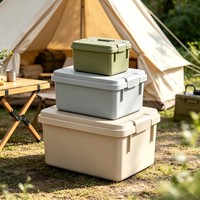 Boîte à outils en plastique OEM en gros avec couvercle verrouillable, empilable, portable, boîte de rangement pour outils, boîte organisatrice d'outils pour garage