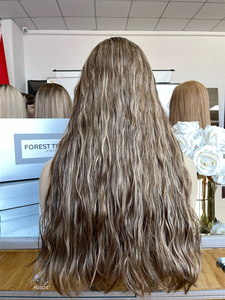 Meilleure vente en gros de cheveux humains bouclés de couleur slave 2025 perruque juive de luxe timide cheveux humains longs - Product Image 4