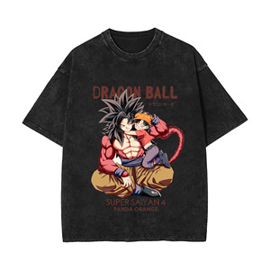 T-shirt Homme Anime <span class=keywords><strong>Dragon</strong></span> <span class=keywords><strong>Ball</strong></span> <span class=keywords><strong>Z</strong></span> <span class=keywords><strong>Broly</strong></span> Goku Vegeta Personnalisé Noir 280 Grammes 100% Coton Délavé à l'Acide Vintage avec Motif Graphique - Product Image 2