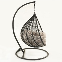 Hamac suspendu en forme d'œuf avec cadre en acier et coussin imperméable, chaise nid d'oiseau