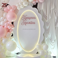 Panneau acrylique blanc personnalisé ZKAI avec éclairage LED en forme d'arche, panneau de bienvenue pour mariage, pour l'entrée et la réception du mariage.
