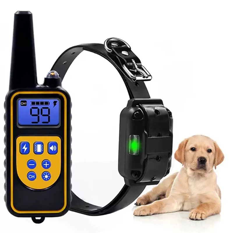 800M Electric Pet Dog Training Collar Waterproof And Anti-Barking Rechargeable Remote Control Dog Collar With Lcd Display