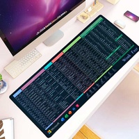 En stock, tapis de souris imperméable avec raccourcis Excel, antidérapant, bord cousu, grand format XXL, tapis de souris pour PC, bureau, Excel