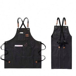 Custom Canvas Work <b>Aprons</b> BBQ <b>Kitchen</b> Cooking Safety Heavy Duty Woodworking Grill Gardening <b>Apron</b> for Men and Women With Pockets - Product Image 1