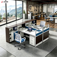 Table de bureau moderne JIUSHUN, modulaire, pour 4, 6, 8 ou 12 personnes, poste de travail durable avec cloison