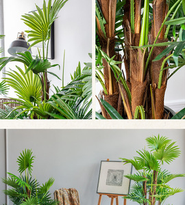 Grand Bonsaï Décoration Salon Plancher Areca <span class=keywords><strong>Palmier</strong></span> Faux Arbre Faux Pot Simulation Plante Verte Ornements Simulation Ventilateur <span class=keywords><strong>Palmier</strong></span> - Product Image 6