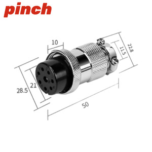 Conector de Aviación Pinch GX25, Conector Hembra/Macho de 2 Pines, Longitud de 28.5mm, Tamaño Total de 50mm - Product Image 1