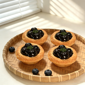 Modèles de moules à tartelettes écologiques en plastique pour 4 tartelettes aux myrtilles, au chocolat et aux fruits frais, présentoir en aluminium pour aliments - Product Image 1