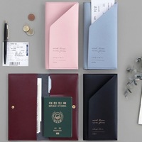 Portefeuille et porte-passeport en cuir minimaliste avec organiseur de documents, blocage RFID, étanche, prêt pour le voyage - Plusieurs couleurs