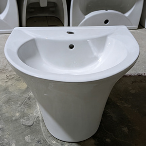Lavabos <span class=keywords><strong>de</strong></span> Baño <span class=keywords><strong>de</strong></span> Cerámica <span class=keywords><strong>de</strong></span> Estilo Moderno, Lavabo Irregular Suspendido en la Pared con Desagüe, Montaje <span class=keywords><strong>de</strong></span> Grifo <span class=keywords><strong>de</strong></span> un Solo Orificio, para Hotel o Villa - Product Image 3