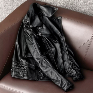 <span class=keywords><strong>Giacca</strong></span> da Moto in Vera <span class=keywords><strong>Pelle</strong></span> per <span class=keywords><strong>Uomo</strong></span> TONGYANG, Cappotto in <span class=keywords><strong>Pelle</strong></span> Bovina di Alta Qualità, Abbigliamento da Motociclista con Cerniera - Product Image 3