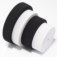 Bande élastique tricotée de 5 cm pour vêtements, 10 rouleaux MOQ, matériau polyester/nylon, noir/blanc, marque HB, logo personnalisé
