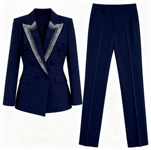 Traje de Dos Piezas para Mujer, <span class=keywords><strong>Blazer</strong></span> Cruzado con Pedrería <span class=keywords><strong>Verde</strong></span> <span class=keywords><strong>Lima</strong></span> y Pantalones Acampanados - Product Image 4